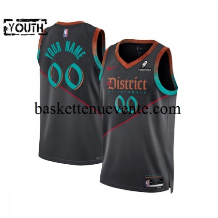Maillot Basket Washington Wizards Personnalisé 2023-2024 Nike City Edition Noir Swingman - Enfant